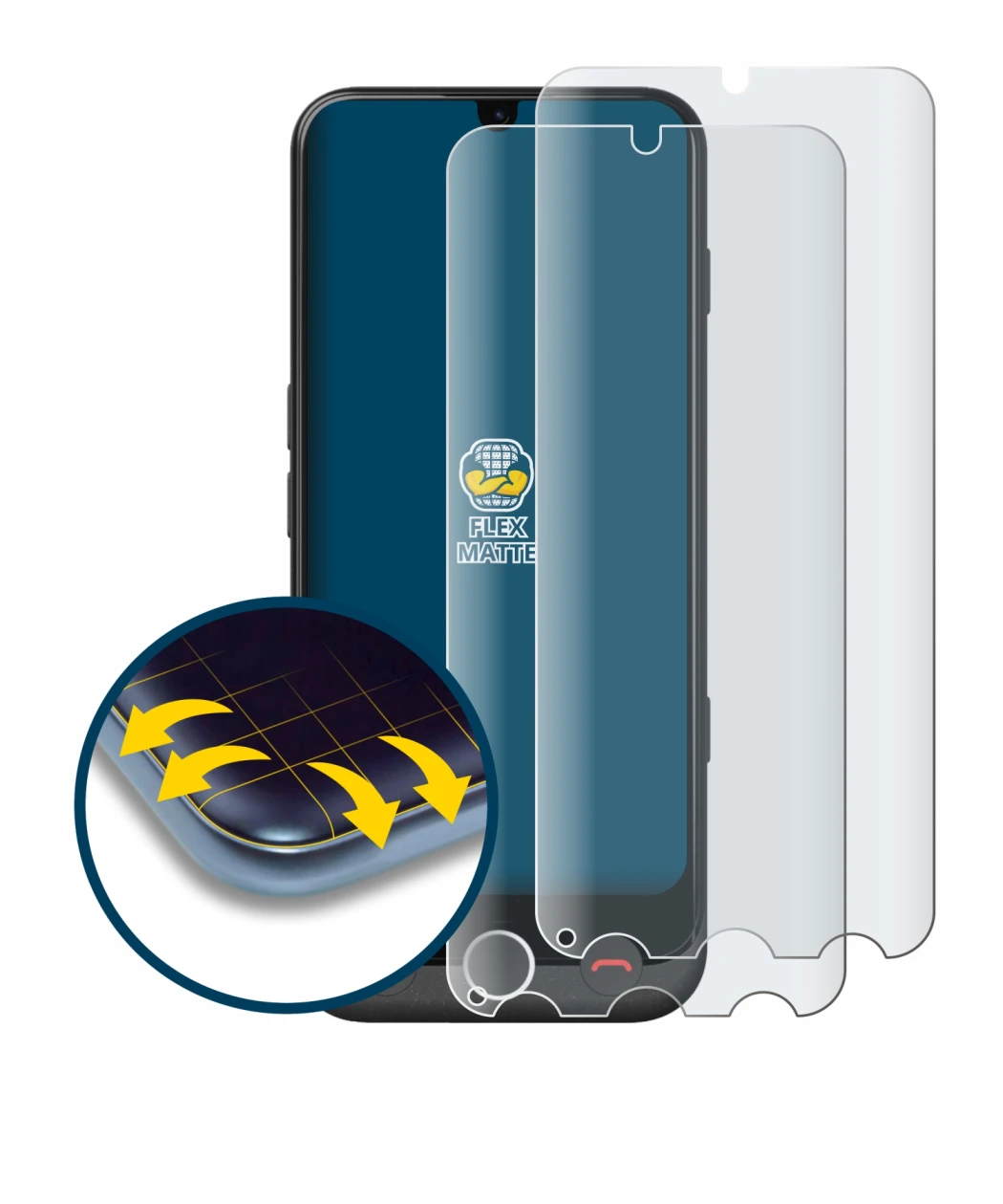 Abbildung des Geräts Doro Aurora A30 mit einer Vielzahl des Displayschutzes.