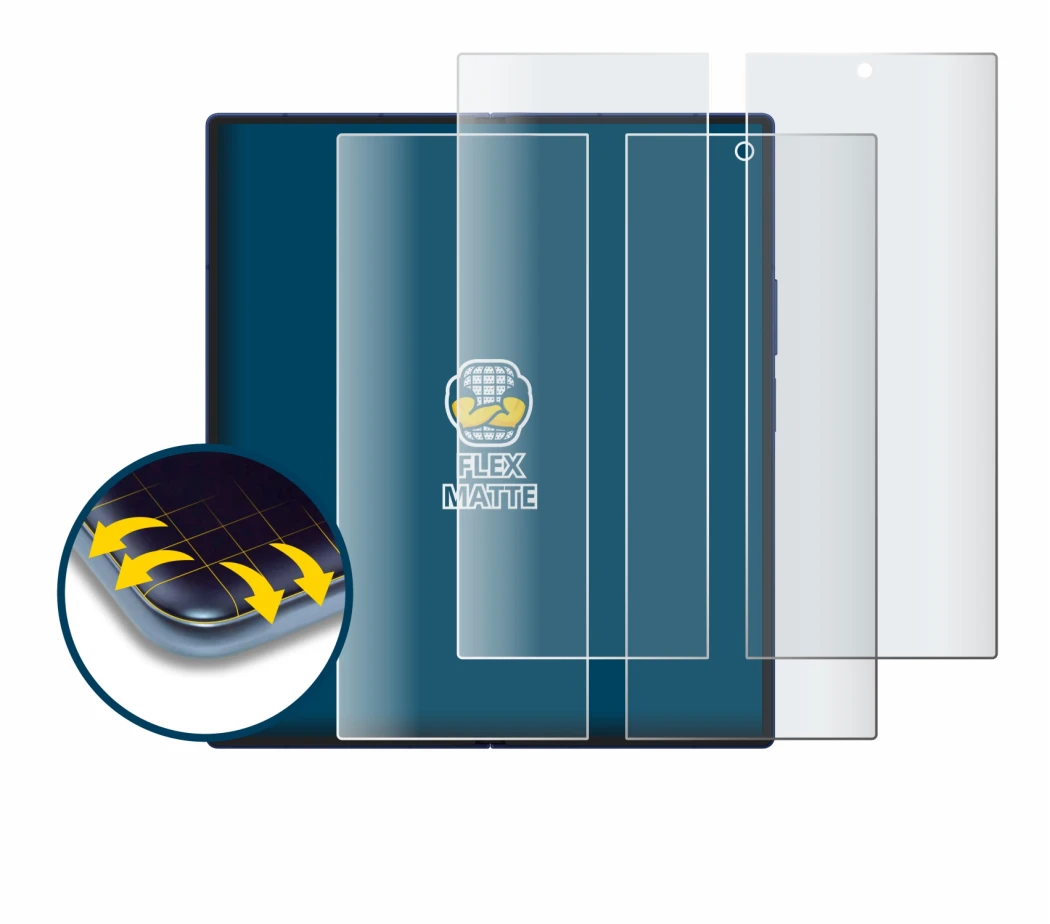 Abbildung des Geräts Samsung Galaxy Z Fold 7 (Inneres Display) mit einer Vielzahl des Displayschutzes.