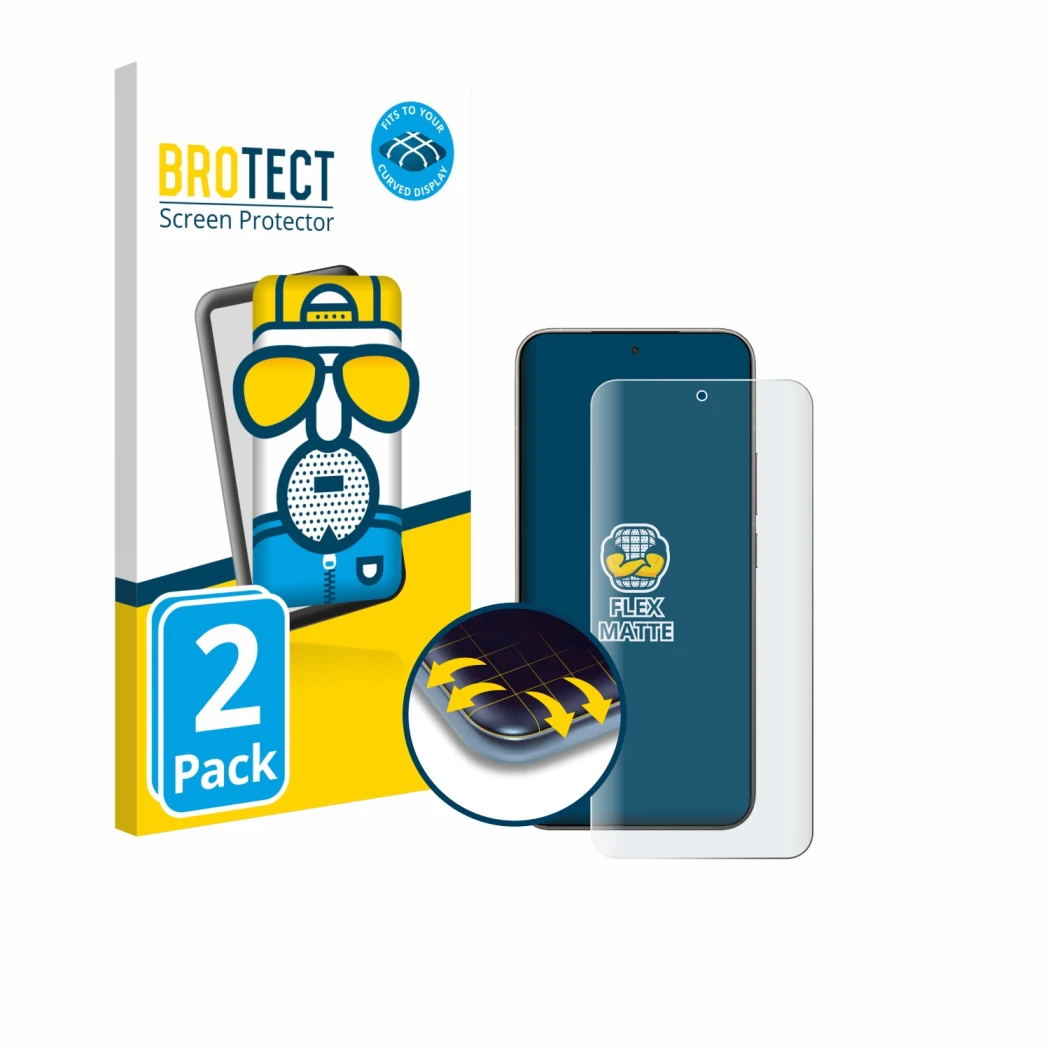 Vorderseite einer Produktverpackung mit dem Markenlogo BROTECT. Daneben ist das Gerät Xiaomi 15T Pro mit dem zugehörigen Displ