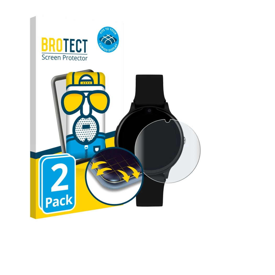 Vorderseite einer Produktverpackung mit dem Markenlogo BROTECT. Daneben ist das Gerät One2Track Connect One mit dem zugehörige