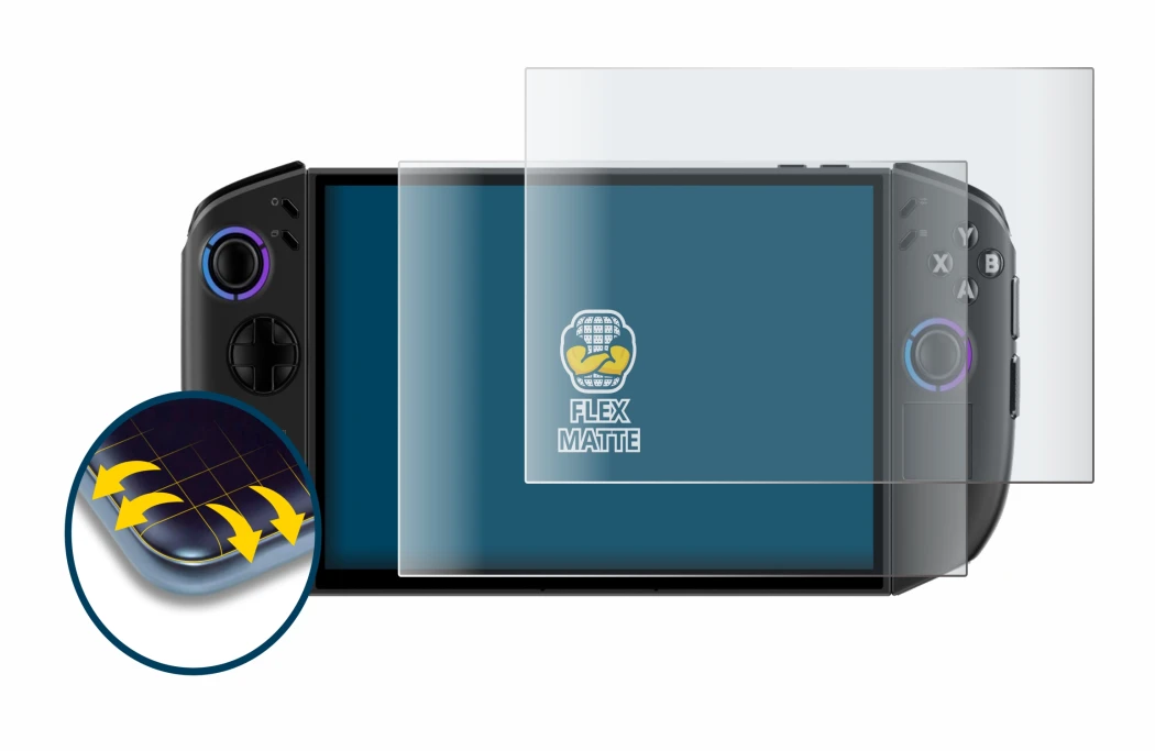 Abbildung des Geräts Lenovo Legion Go Gen 2 mit einer Vielzahl des Displayschutzes.