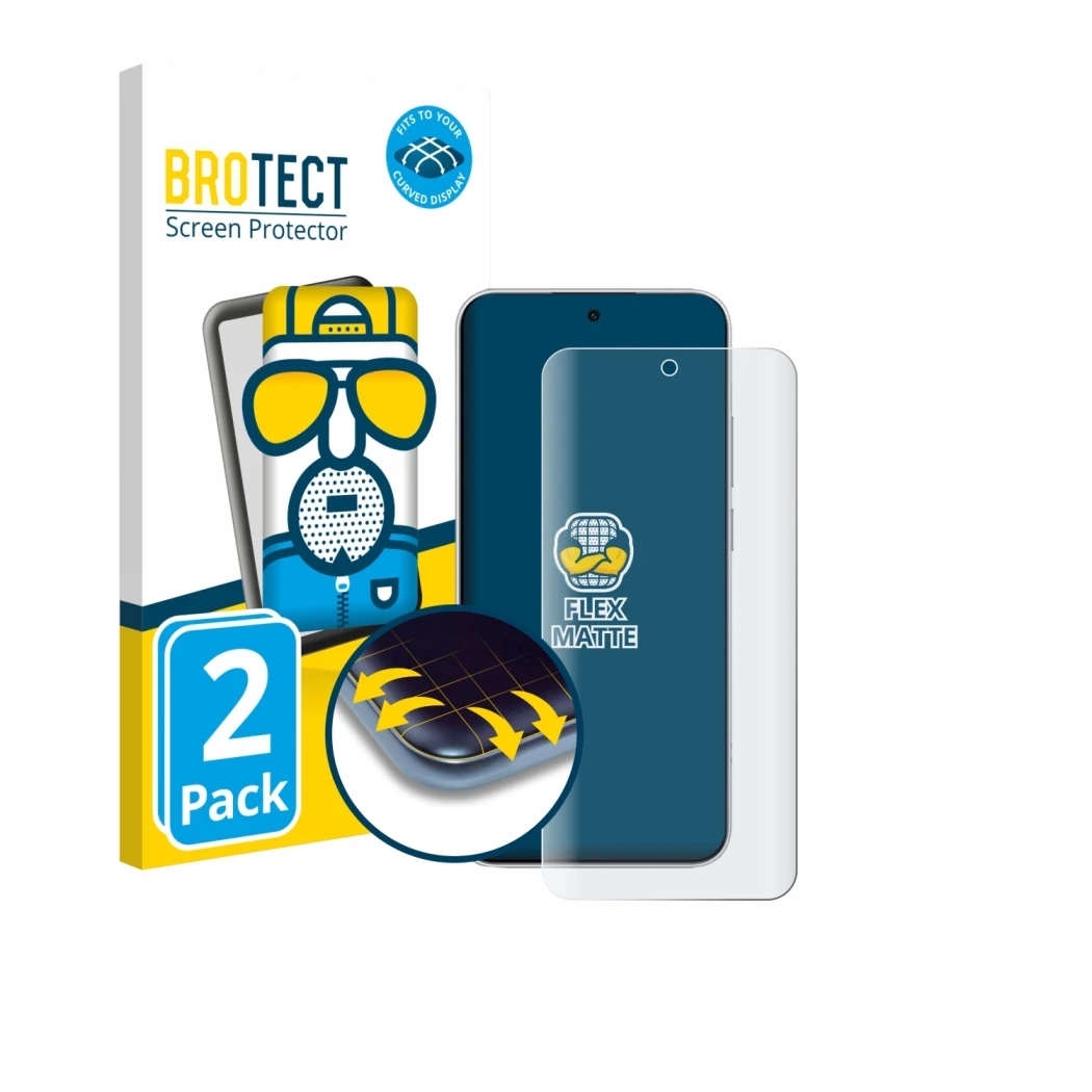 Vorderseite einer Produktverpackung mit dem Markenlogo BROTECT. Daneben ist das Gerät Xiaomi Redmi Note 15 Pro mit dem zugehör