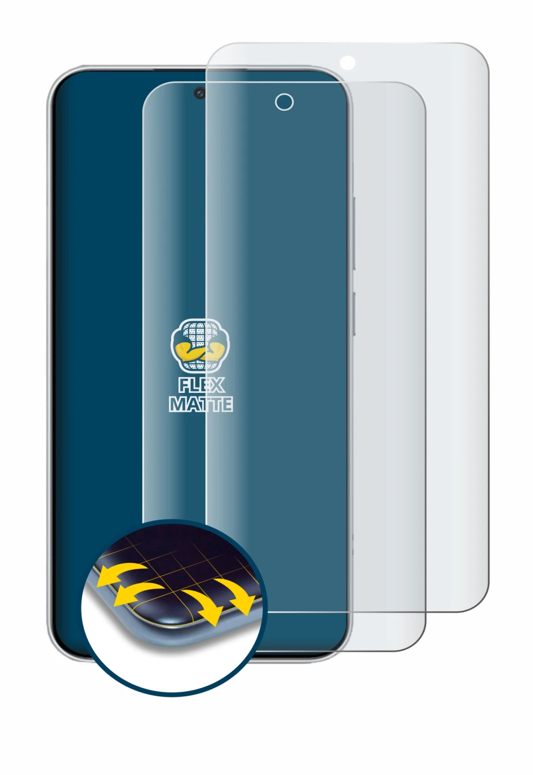 Abbildung des Geräts Xiaomi Redmi Note 15 Pro mit einer Vielzahl des Displayschutzes.