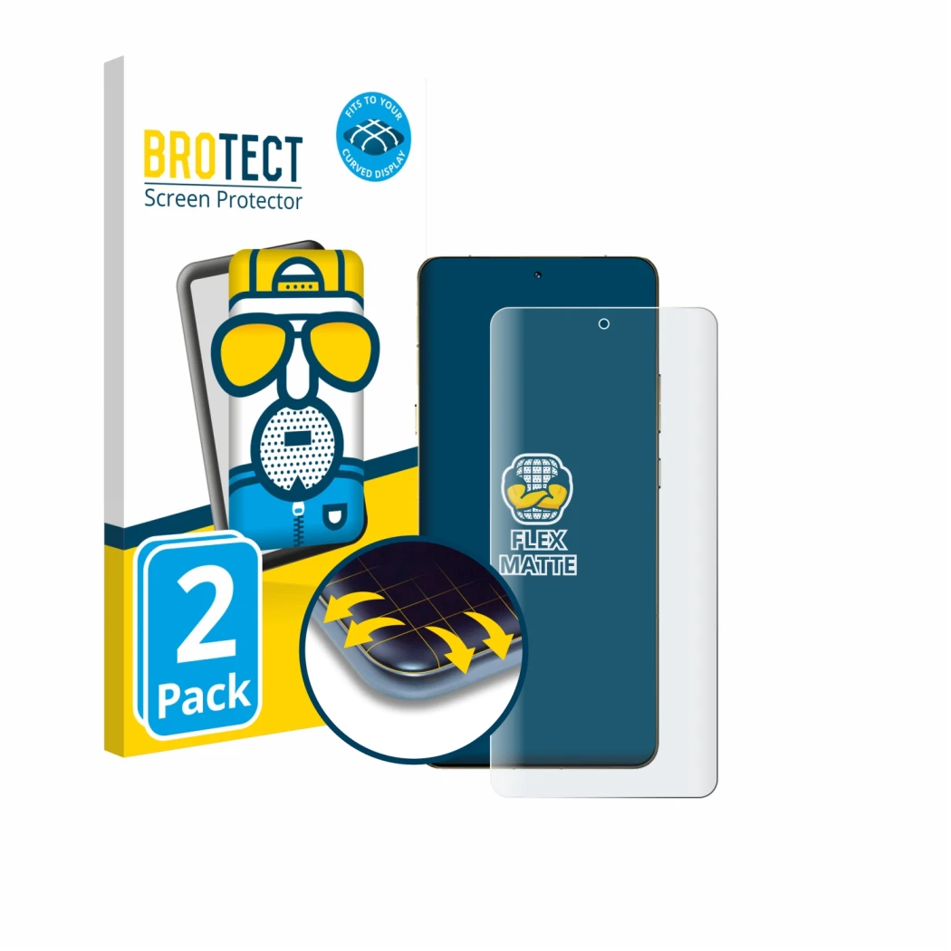 Vorderseite einer Produktverpackung mit dem Markenlogo BROTECT. Daneben ist das Gerät Motorola Signature mit dem zugehörigen D