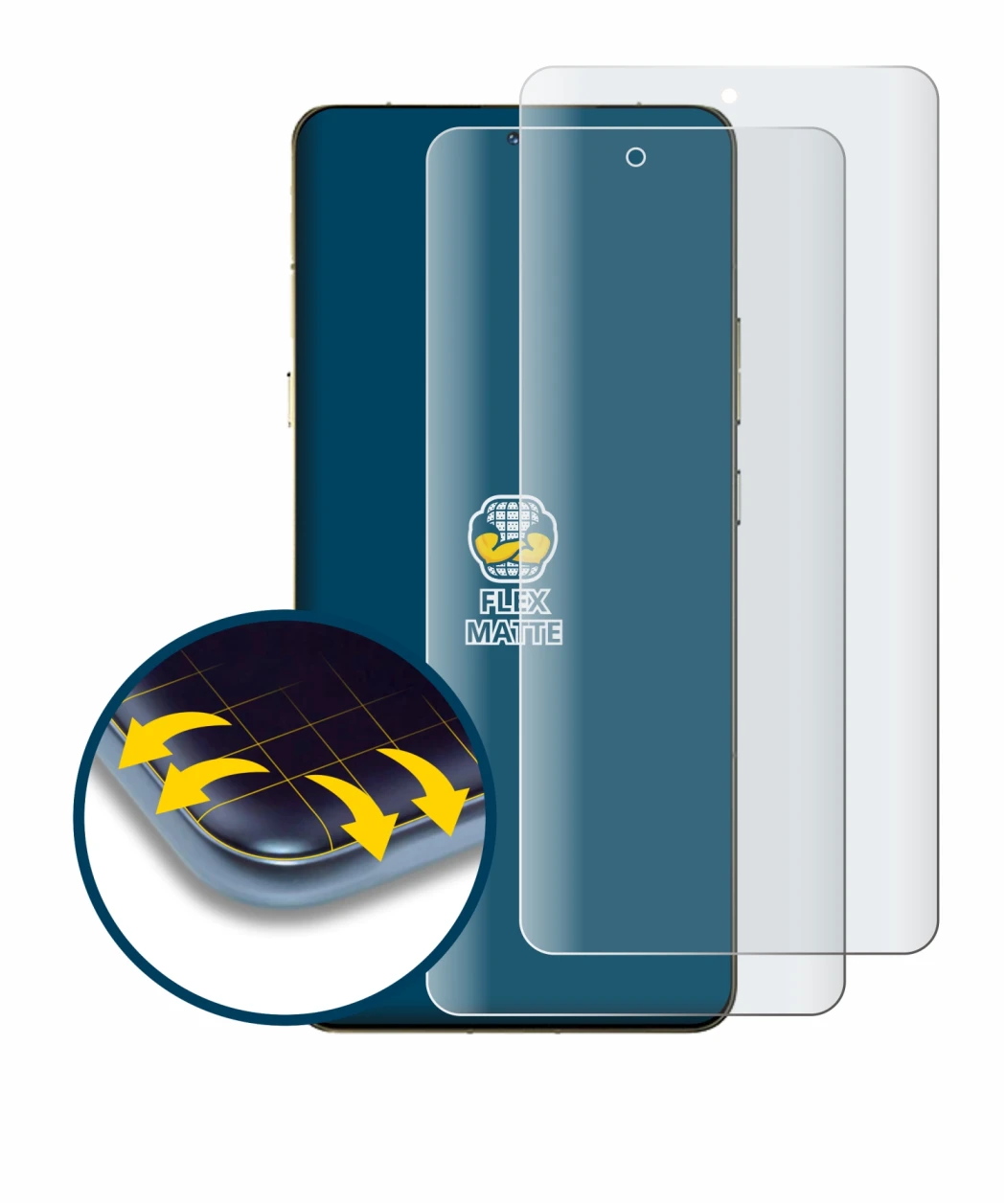 Abbildung des Geräts Motorola Signature mit einer Vielzahl des Displayschutzes.