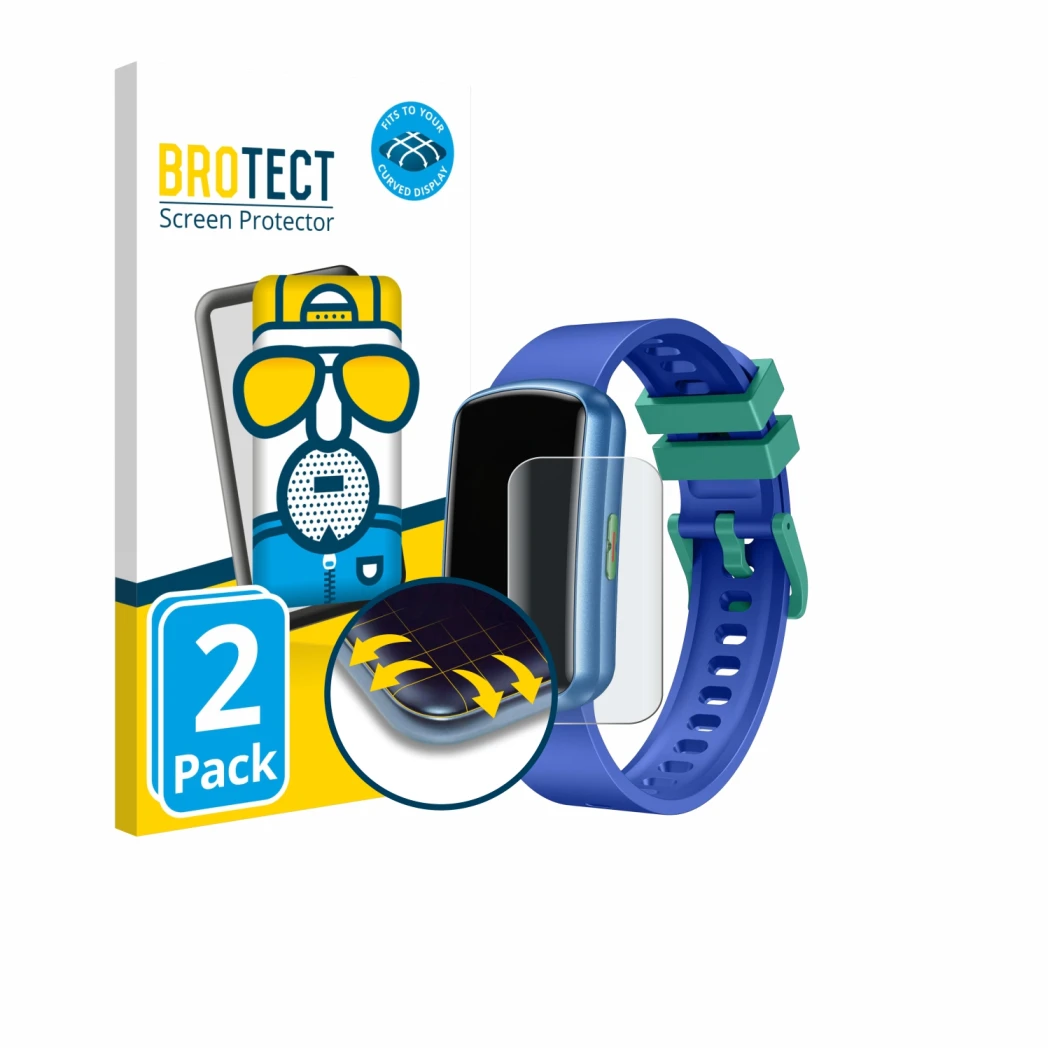 Vorderseite einer Produktverpackung mit dem Markenlogo BROTECT. Daneben ist das Gerät Cantaos Kids Smartwatch 1.47