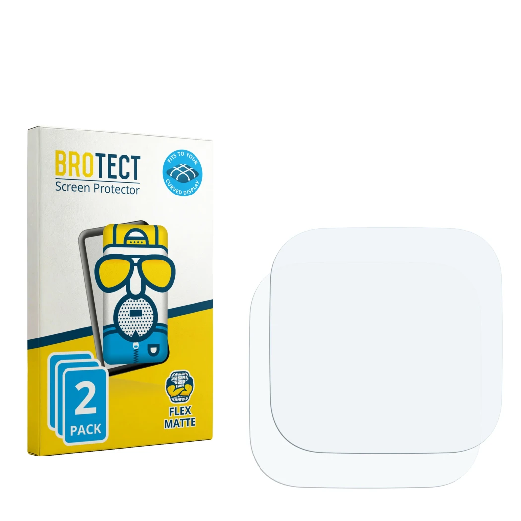 Vorderseite einer Produktverpackung mit dem Markenlogo BROTECT. Daneben ist der zugehörige Displayschutz.
