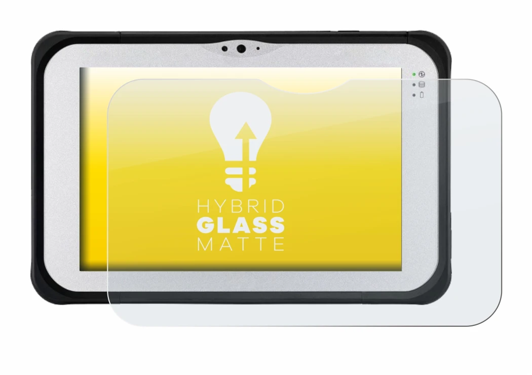 Abbildung des Geräts Panasonic Toughpad FZ-M1 mit einer Vielzahl des Displayschutzes.