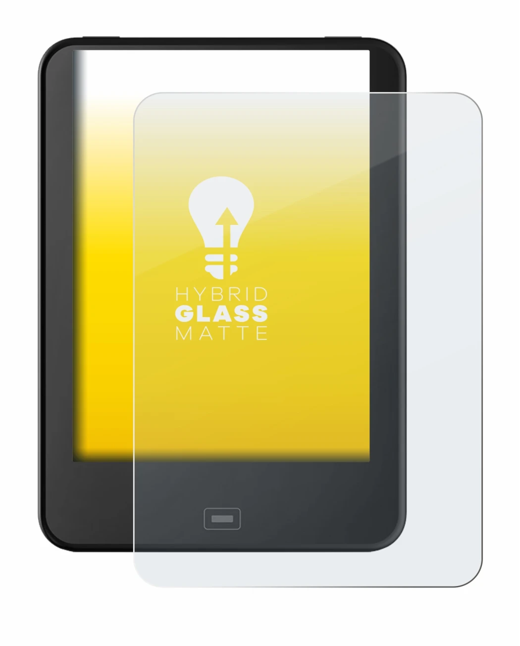 Abbildung des Geräts Tolino Vision 4 HD mit einer Vielzahl des Displayschutzes.