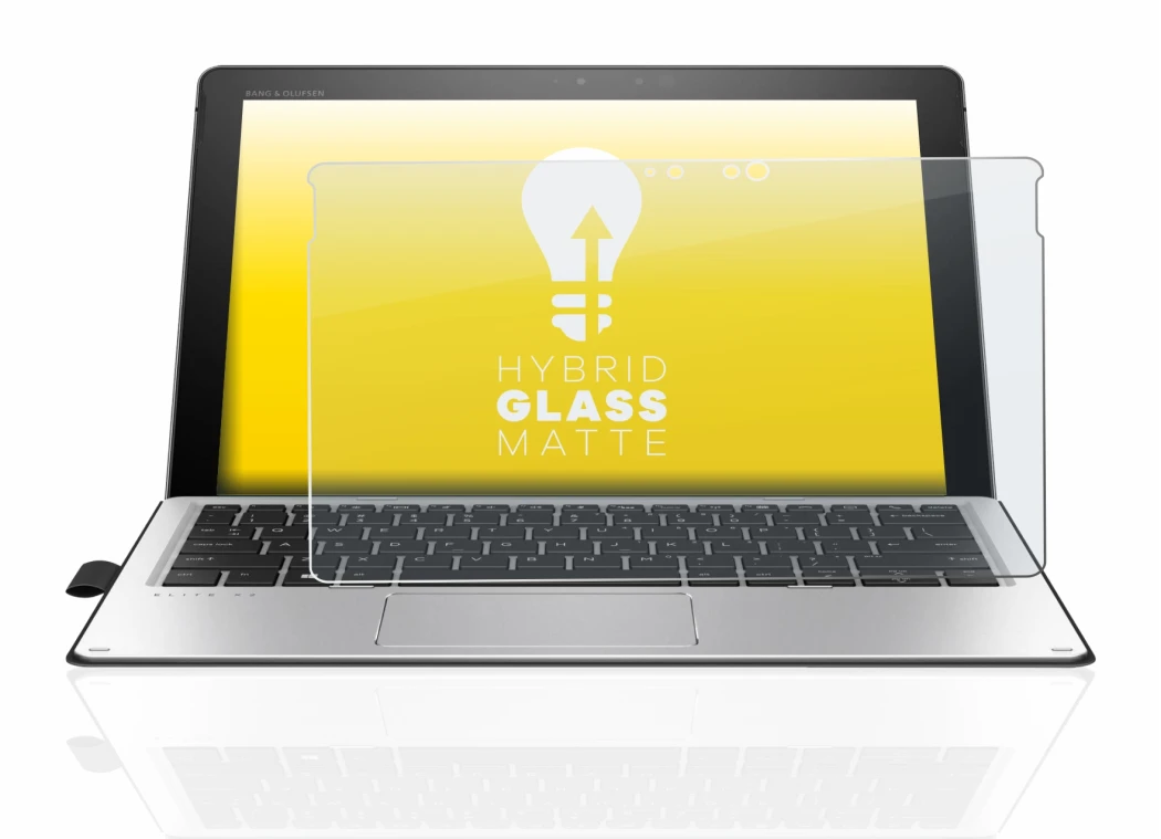 Abbildung des Geräts HP Elite x2 1012 G2 mit einer Vielzahl des Displayschutzes.