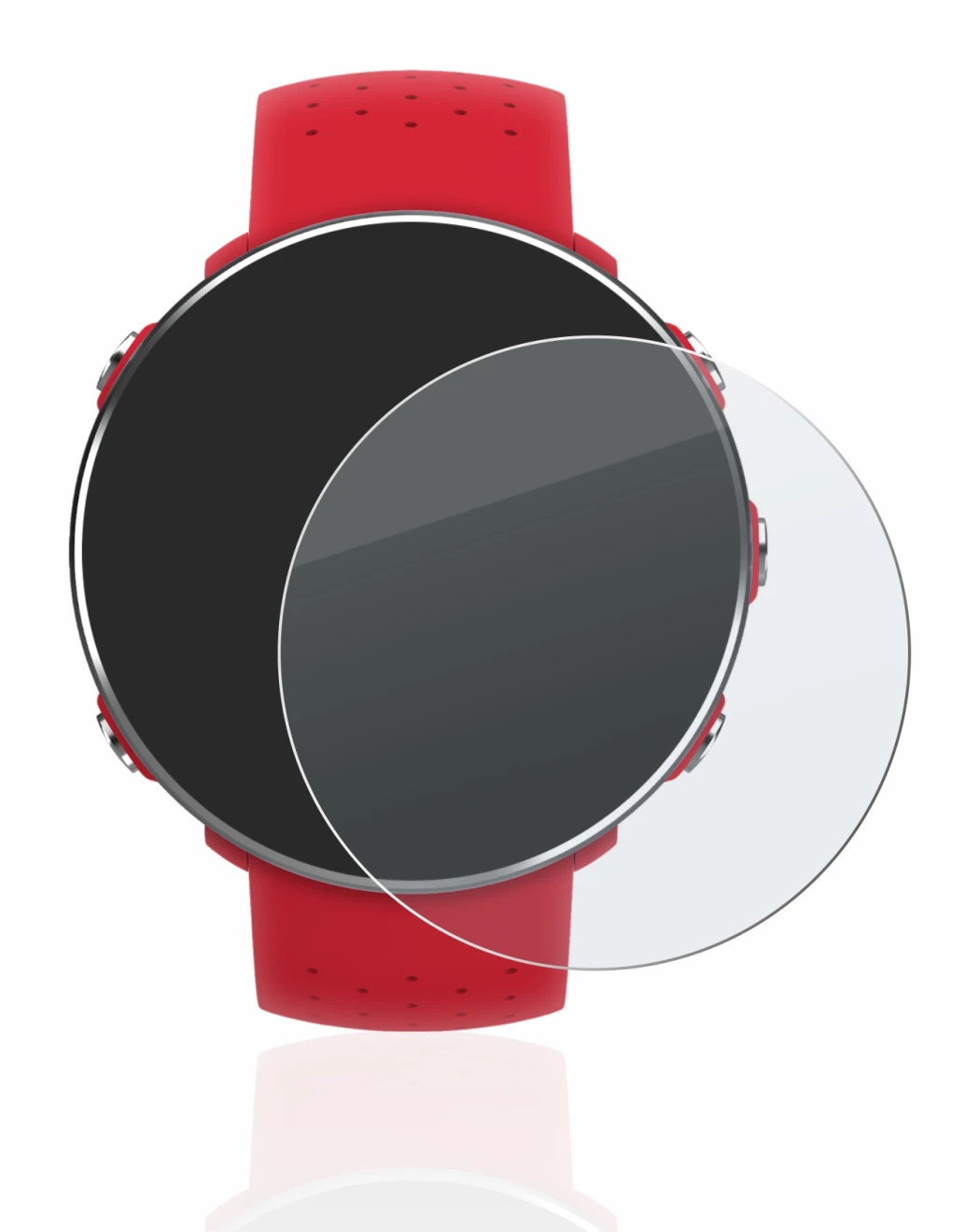 Abbildung des Geräts Polar Vantage M mit einer Vielzahl des Displayschutzes.