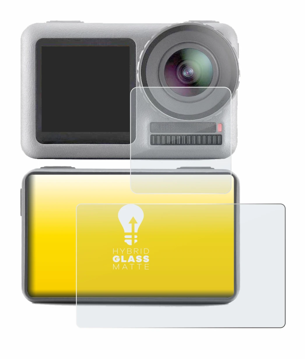 Abbildung des Geräts DJI Osmo Action mit einer Vielzahl des Displayschutzes.