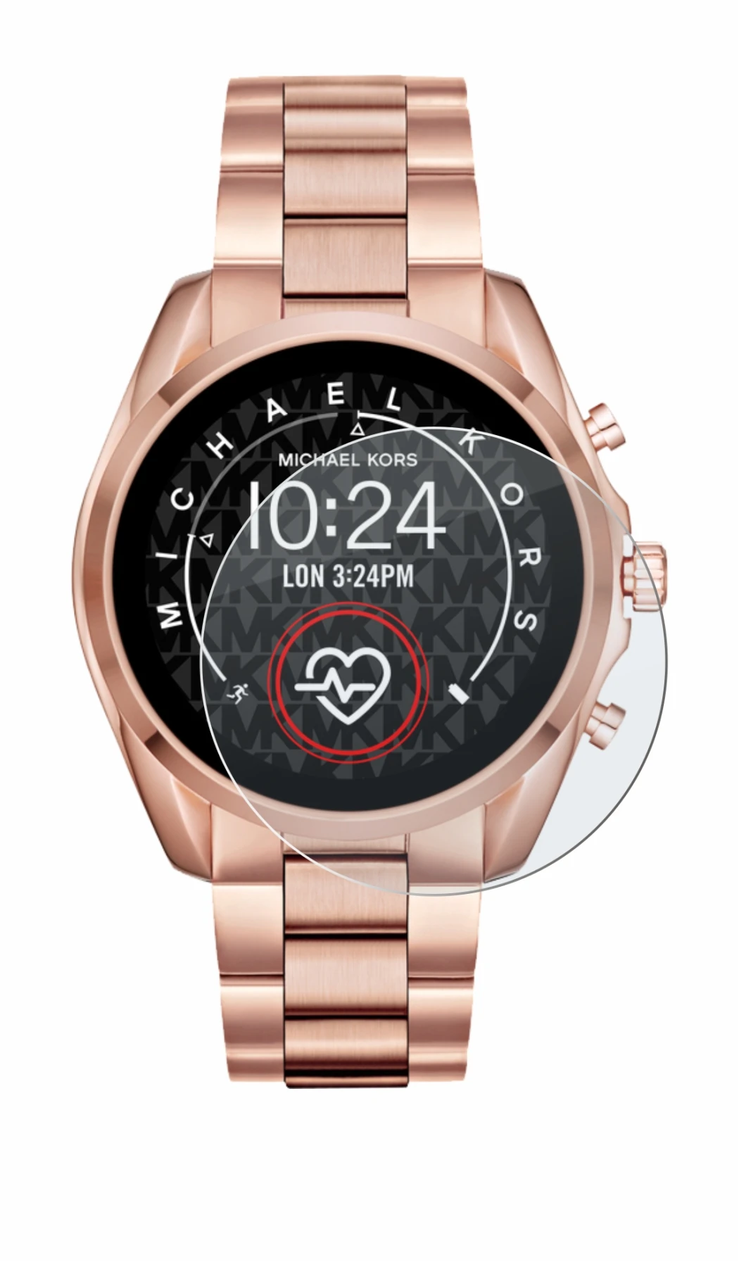 Abbildung des Geräts Michael Kors Access Bradshaw 2 mit einer Vielzahl des Displayschutzes.