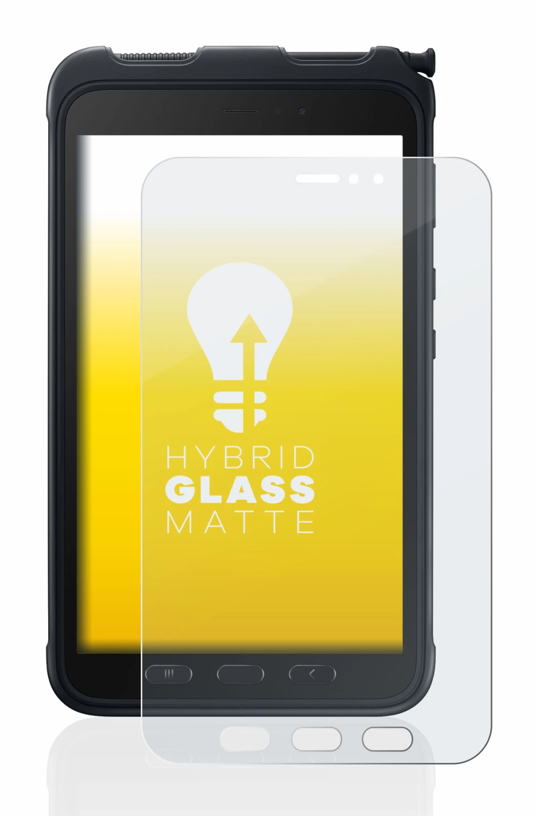 Abbildung des Geräts Samsung Galaxy Tab Active 3 mit einer Vielzahl des Displayschutzes.