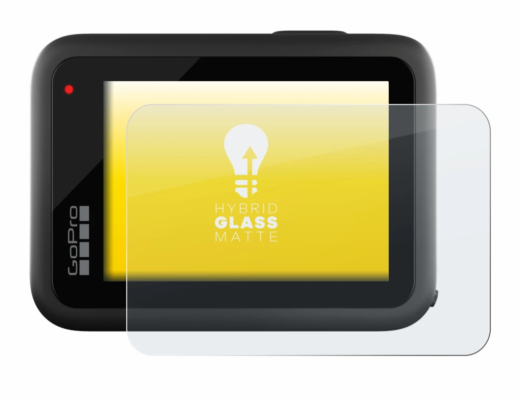 Abbildung des Geräts GoPro Hero 10 Black mit einer Vielzahl des Displayschutzes.