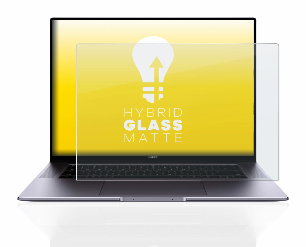 Abbildung des Geräts Huawei MateBook 16 mit einer Vielzahl des Displayschutzes.