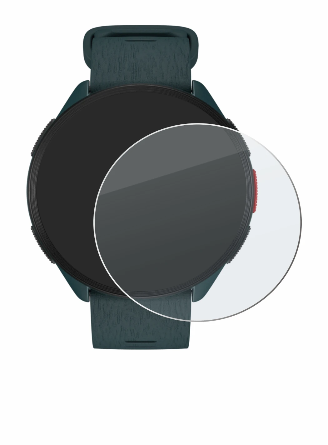 Abbildung des Geräts Polar Pacer mit einer Vielzahl des Displayschutzes.