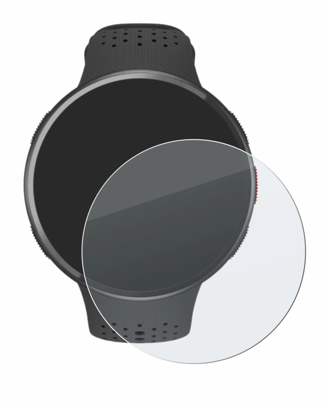 Abbildung des Geräts Polar Pacer Pro mit einer Vielzahl des Displayschutzes.