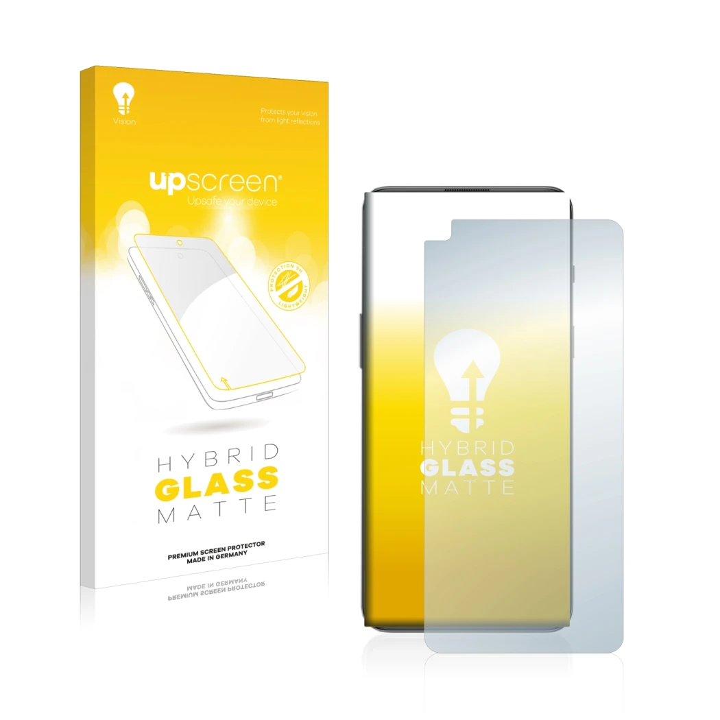 Vorderseite einer Produktverpackung mit dem Markenlogo upscreen. Daneben ist das Gerät OnePlus Nord 2T 5G mit dem zugehörigen 