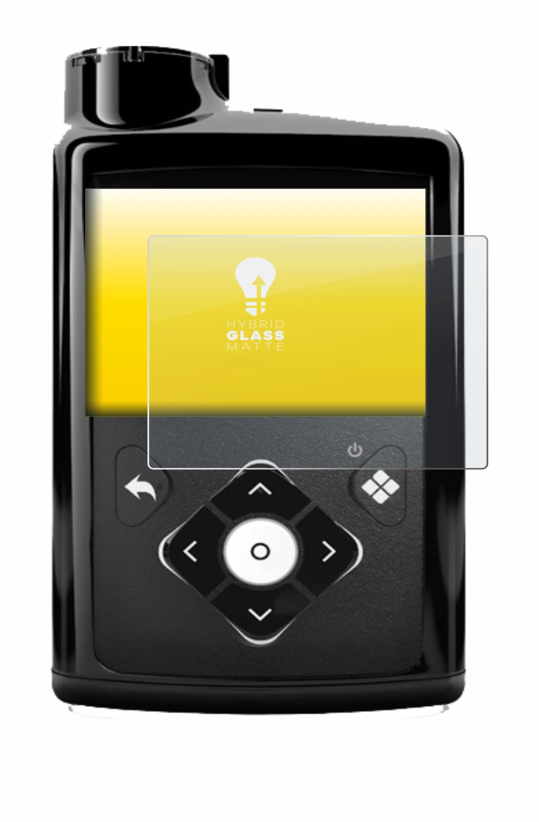 Abbildung des Geräts Medtronic Minimed 780G mit einer Vielzahl des Displayschutzes.