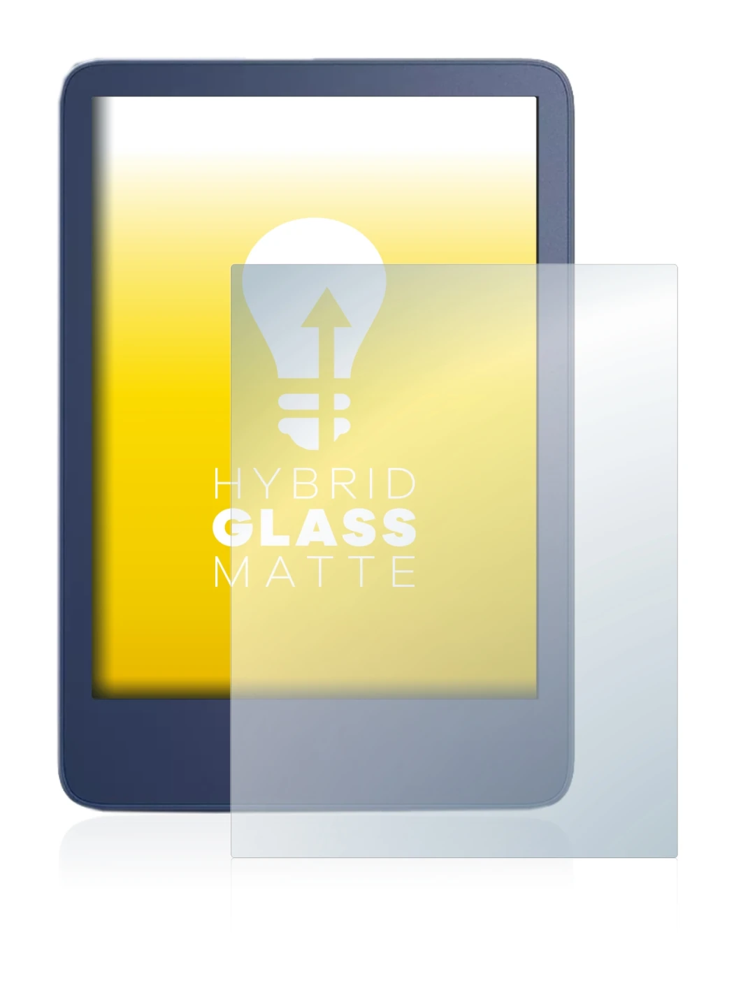 Abbildung des Geräts Amazon Kindle Reader 2022 mit einer Vielzahl des Displayschutzes.