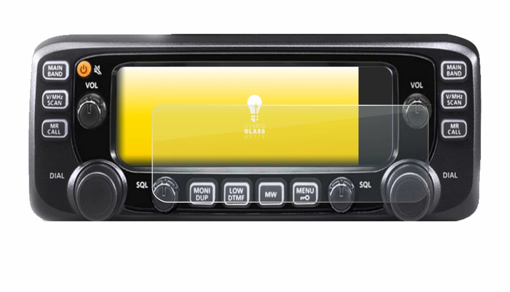 Abbildung des Geräts Icom IC-2730E mit einer Vielzahl des Displayschutzes.