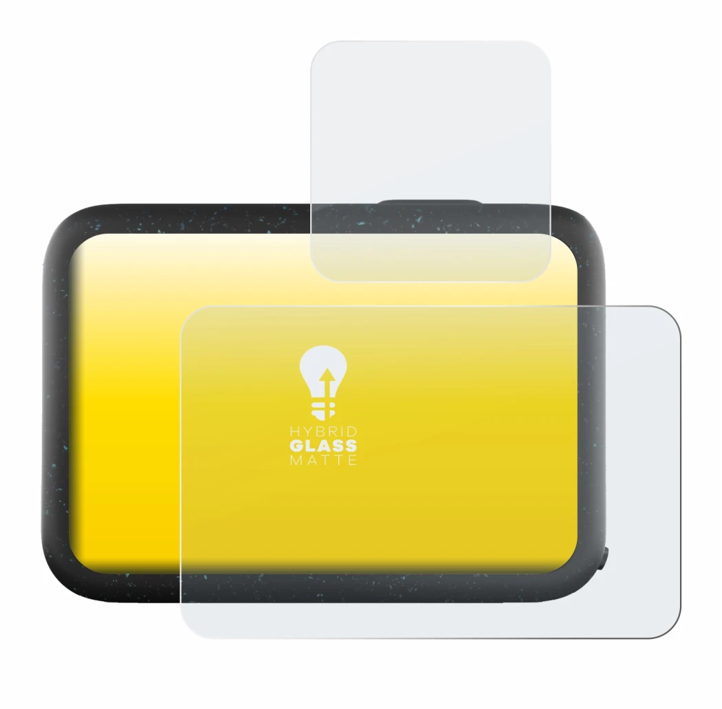 Abbildung des Geräts GoPro Hero 12 Black mit einer Vielzahl des Displayschutzes.