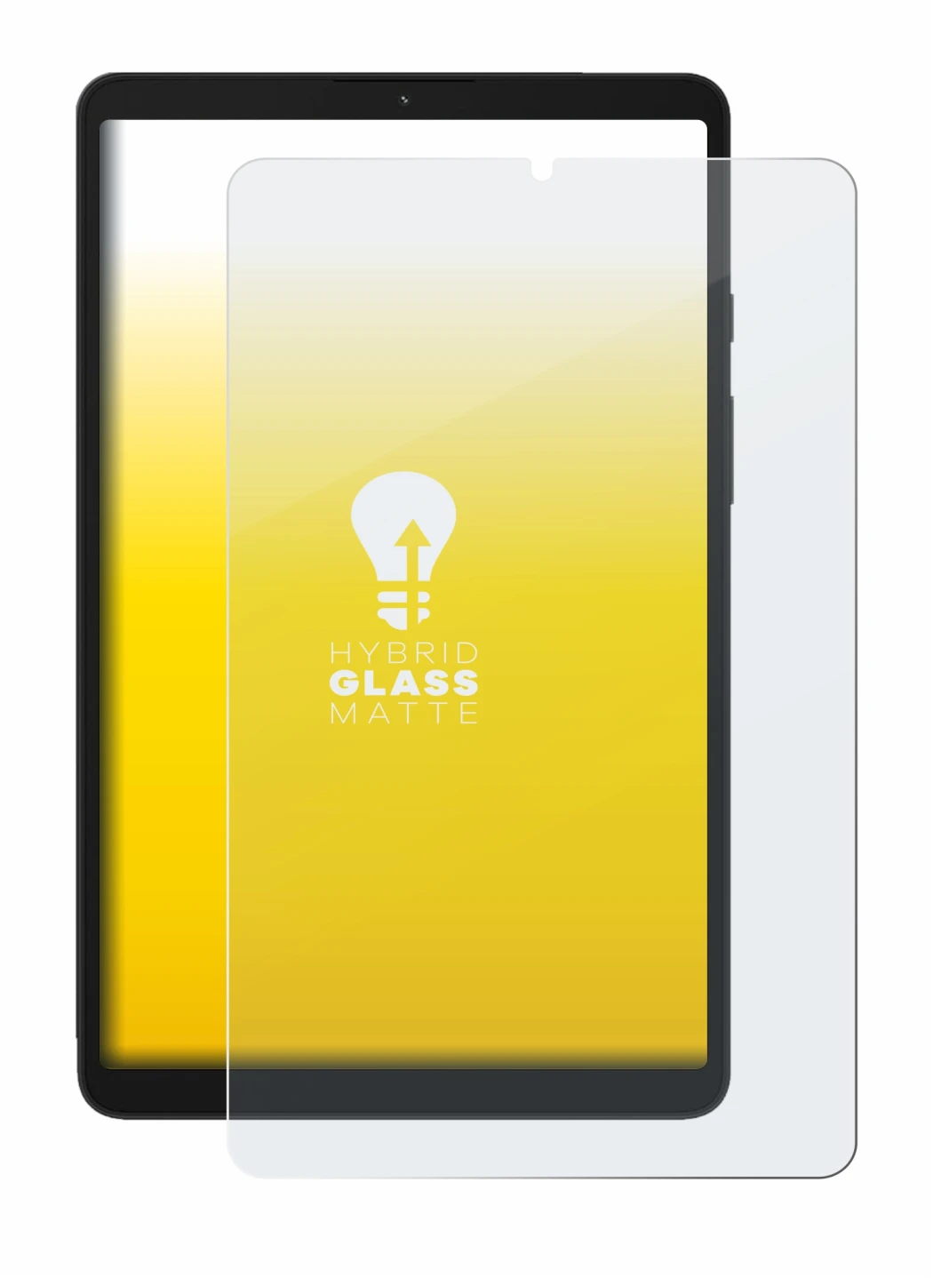 Abbildung des Geräts Samsung Galaxy Tab A9 LTE mit einer Vielzahl des Displayschutzes.