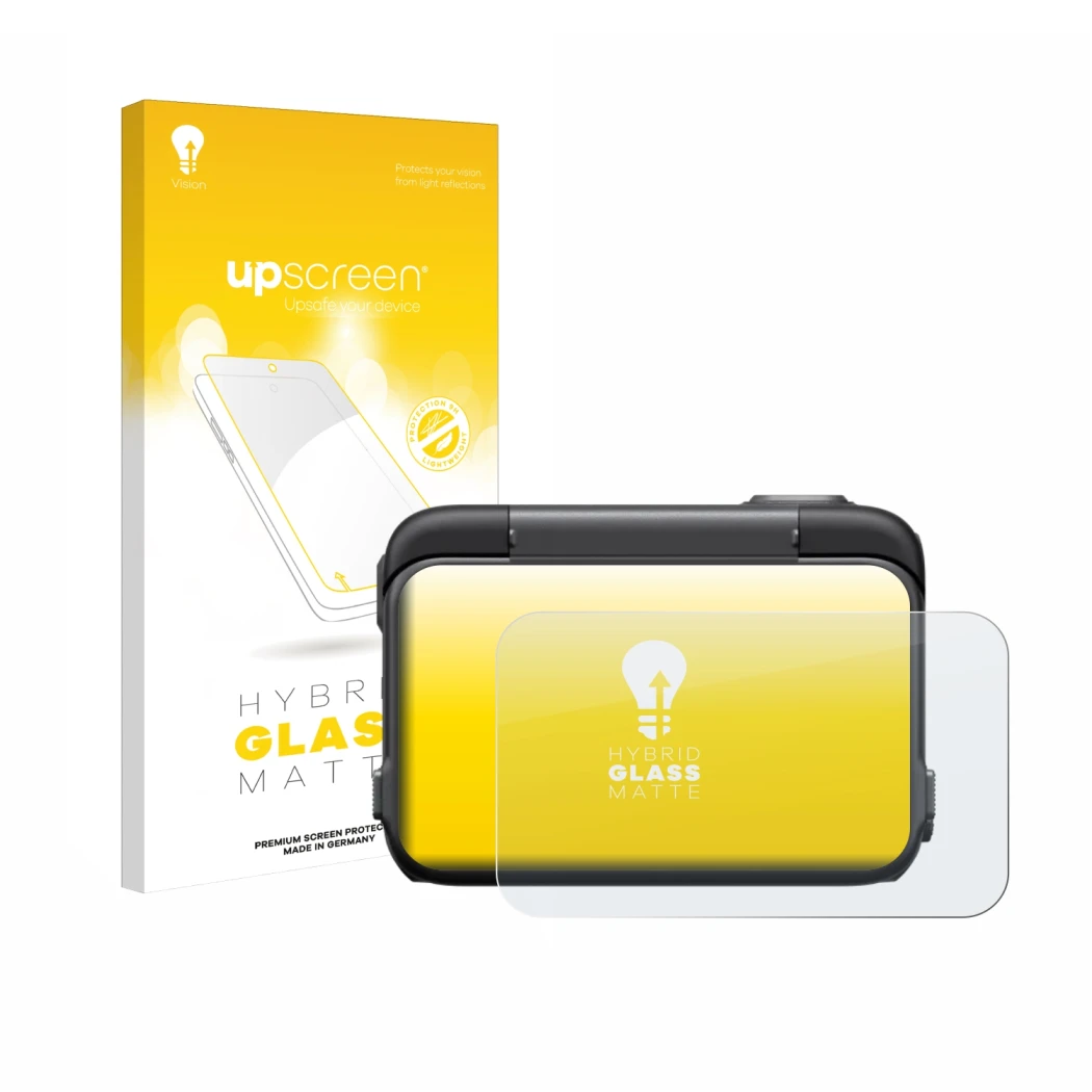 Vorderseite einer Produktverpackung mit dem Markenlogo upscreen. Daneben ist das Gerät Insta360 Ace Pro mit dem zugehörigen Di