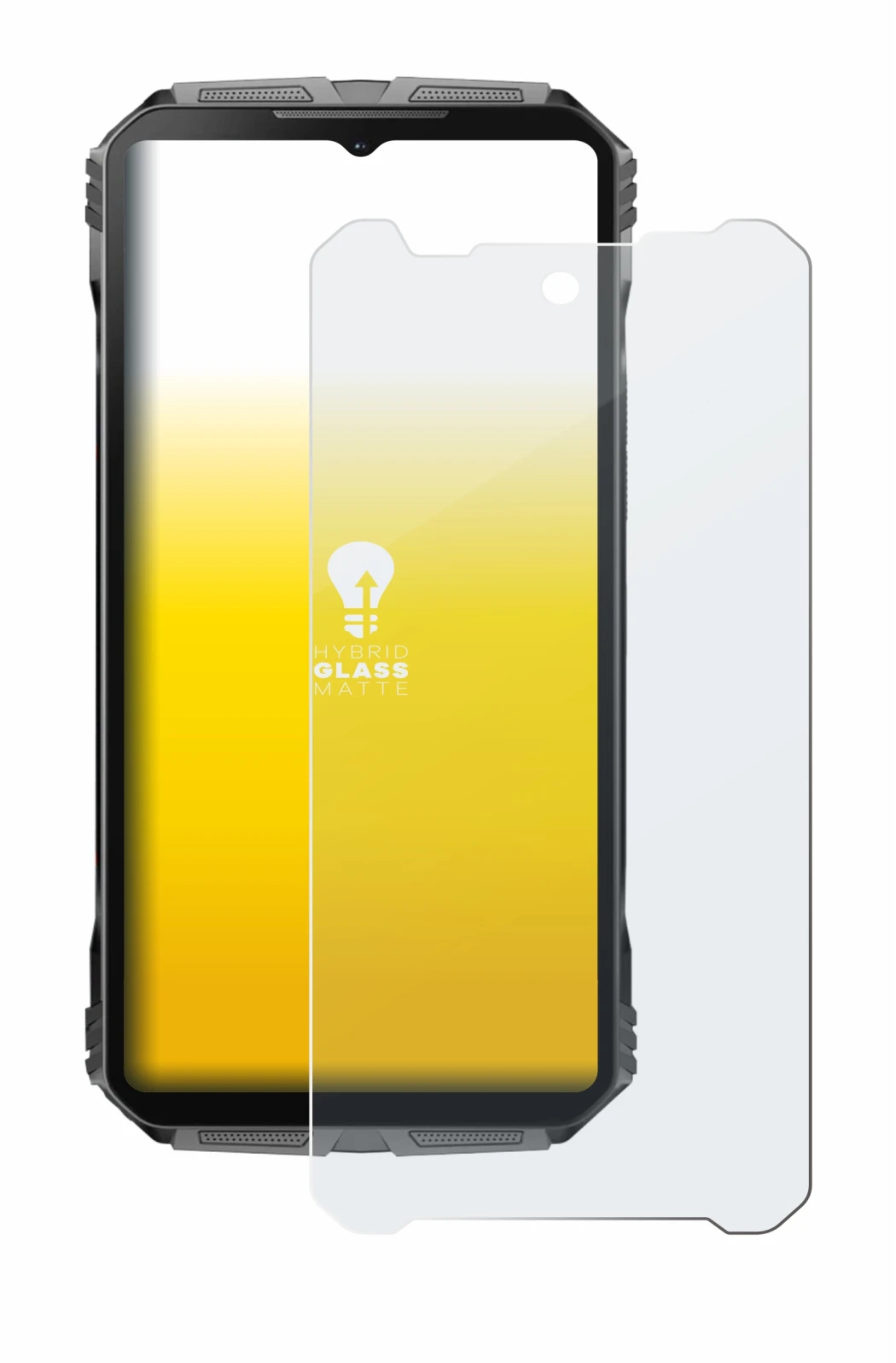 Abbildung des Geräts Doogee V40 Pro mit einer Vielzahl des Displayschutzes.