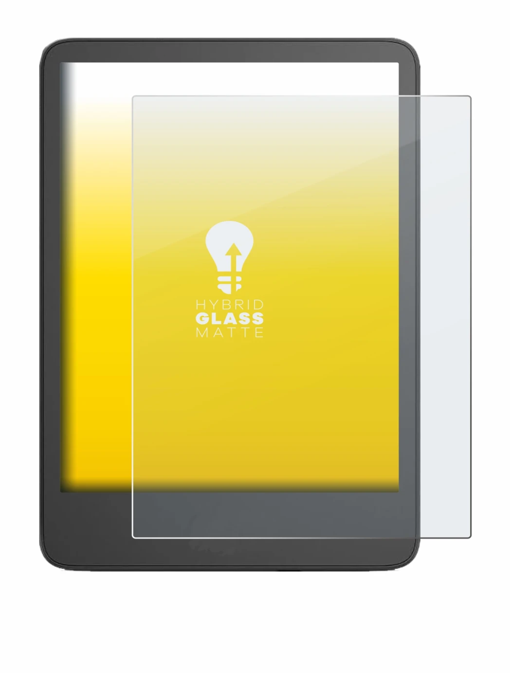 Abbildung des Geräts Amazon Kindle 2024 mit einer Vielzahl des Displayschutzes.