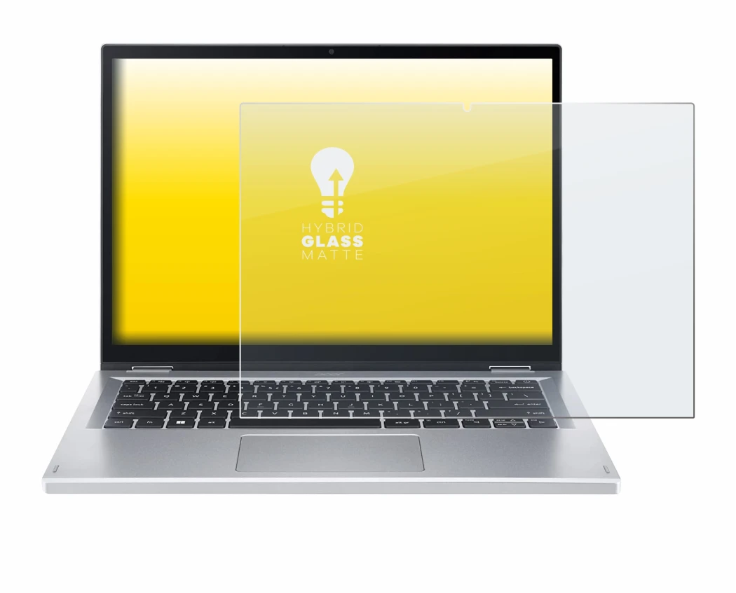 Abbildung des Geräts Acer Aspire 3 Spin A3SP14 mit einer Vielzahl des Displayschutzes.