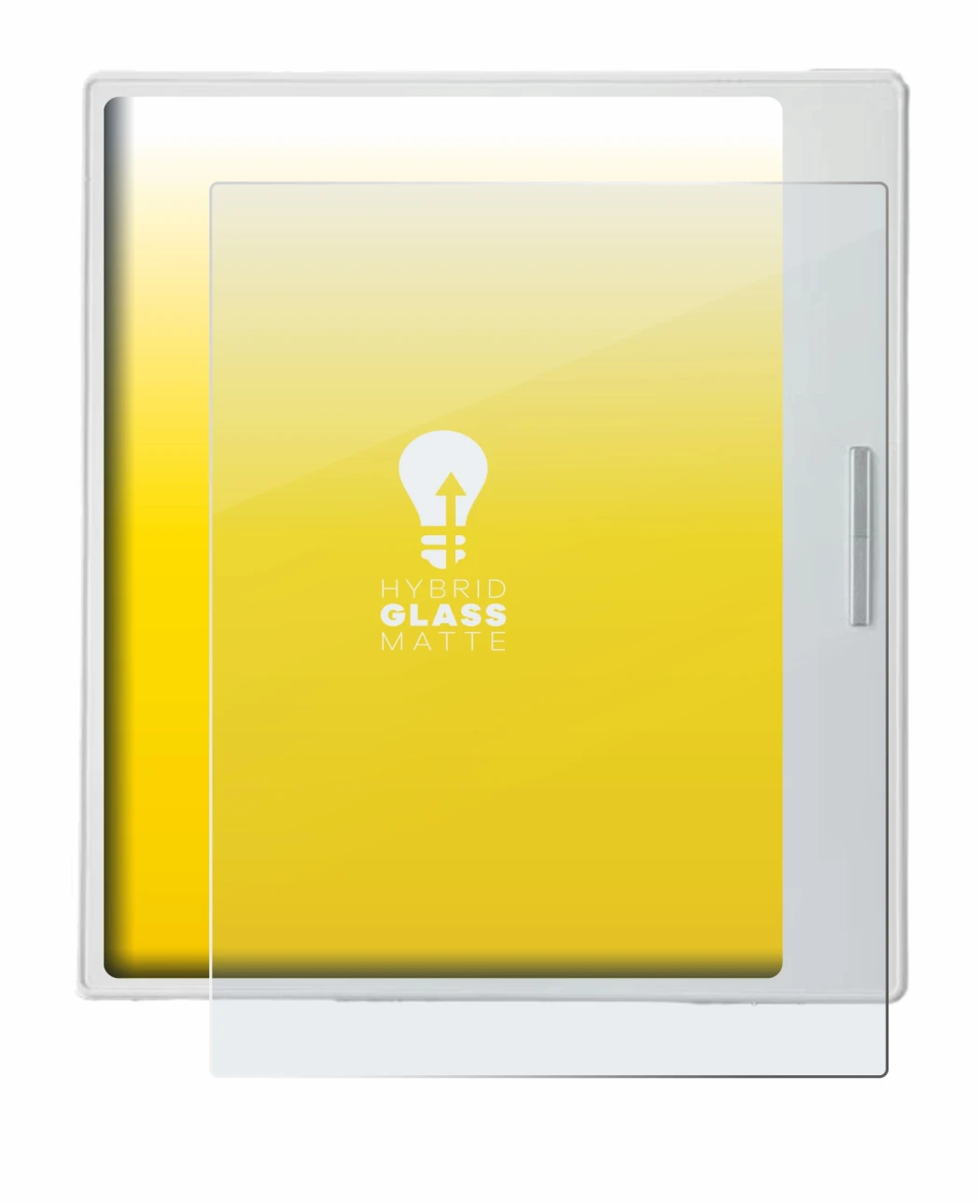 Abbildung des Geräts Boox Go Color 7 White Edition mit einer Vielzahl des Displayschutzes.