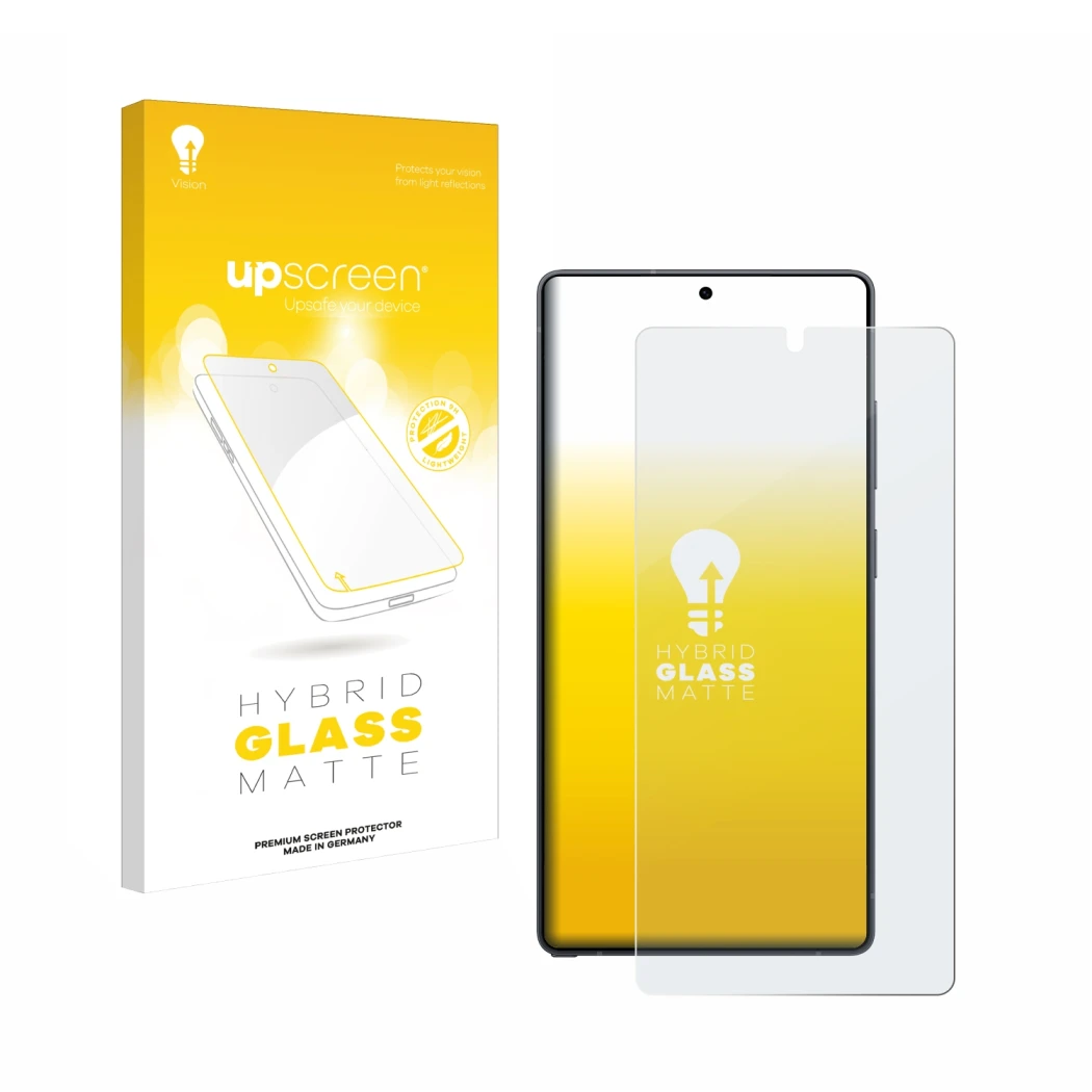 Vorderseite einer Produktverpackung mit dem Markenlogo upscreen. Daneben ist das Gerät Samsung Galaxy S25 Ultra Enterprise Edi