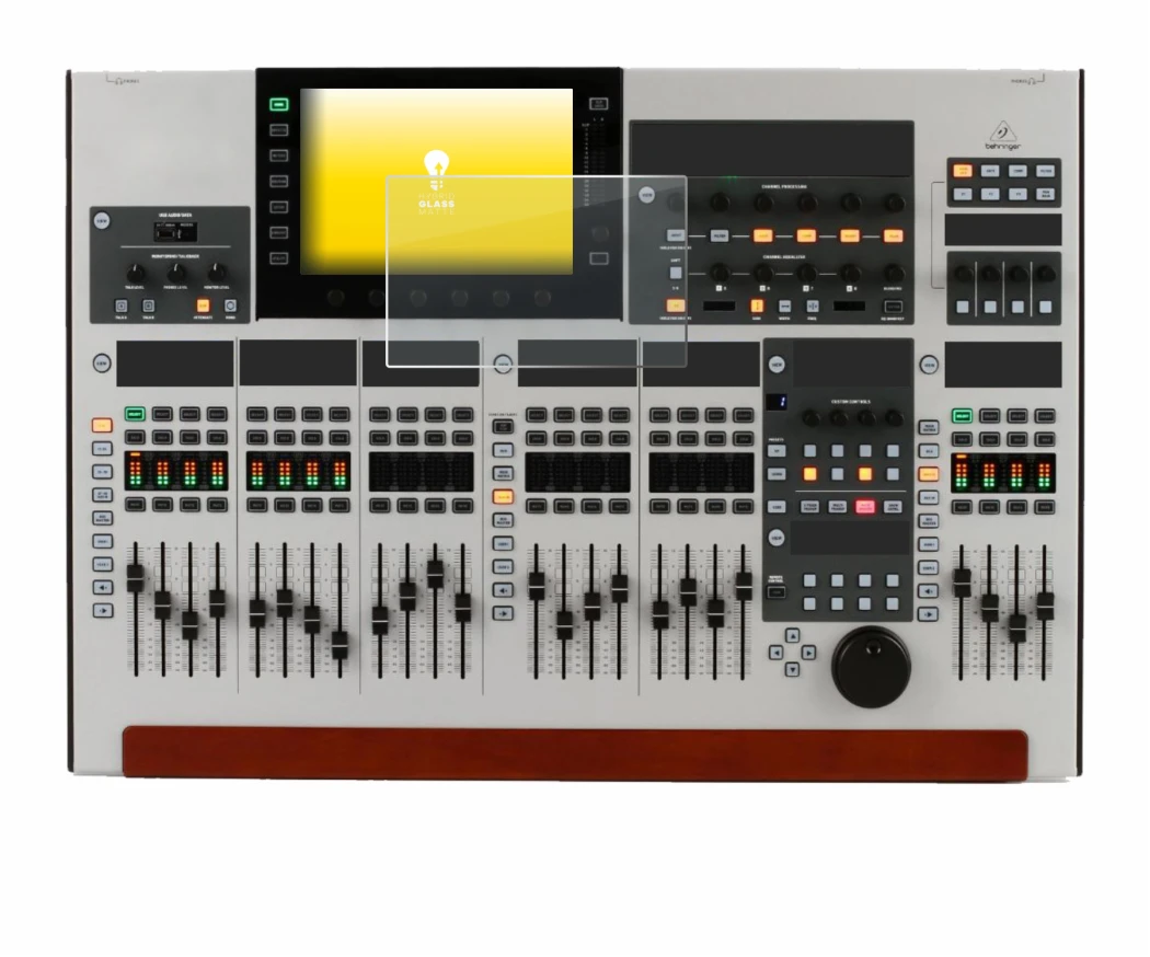 Abbildung des Geräts Behringer Wing mit einer Vielzahl des Displayschutzes.