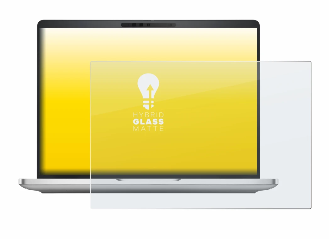 Abbildung des Geräts Dell Pro 13 Plus Laptop mit einer Vielzahl des Displayschutzes.