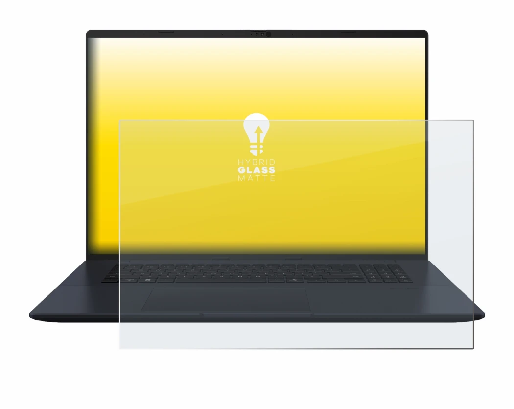 Abbildung des Geräts ASUS Vivobook 18 M1807 mit einer Vielzahl des Displayschutzes.