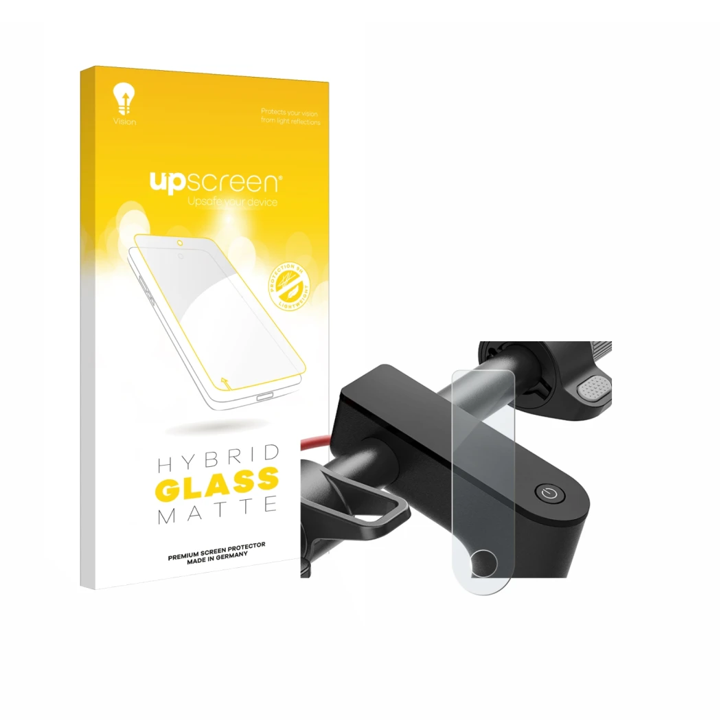 Vorderseite einer Produktverpackung mit dem Markenlogo upscreen. Daneben ist das Gerät Xiaomi Electric Scooter 4 mit dem zugeh