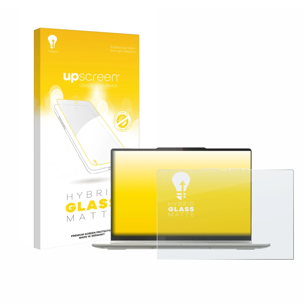 Vorderseite einer Produktverpackung mit dem Markenlogo upscreen. Daneben ist das Gerät Lenovo Yoga 7 2-in-1 Gen 10 14