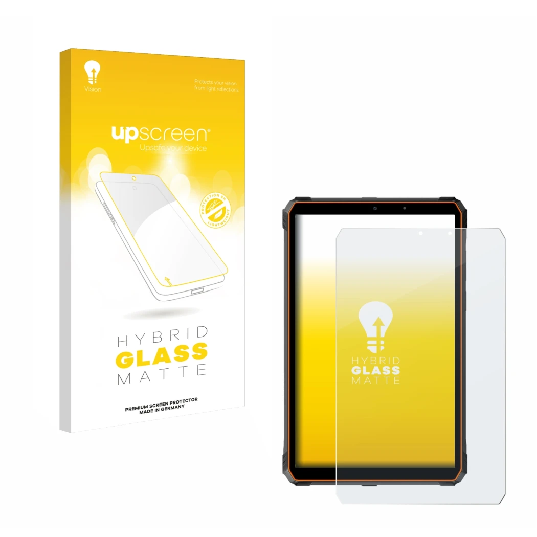 Vorderseite einer Produktverpackung mit dem Markenlogo upscreen. Daneben ist das Gerät Blackview Active 5 mit dem zugehörigen 