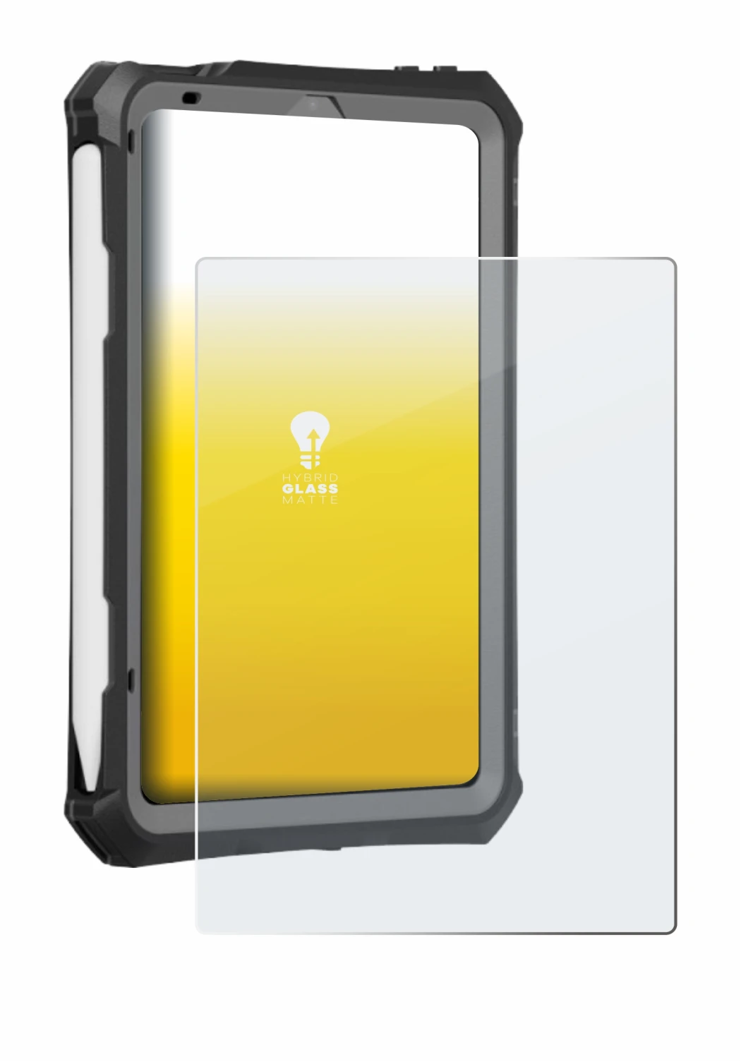 Abbildung des Geräts Apple iPad Mini 7 2024 (case-friendly) mit einer Vielzahl des Displayschutzes.