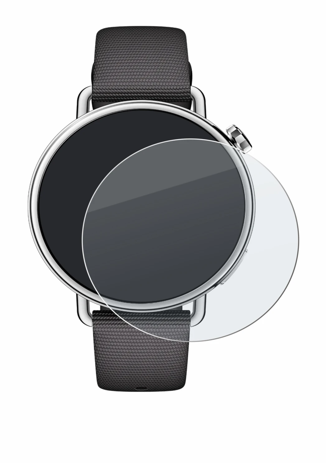 Abbildung des Geräts Xiaomi Watch S4 (41 mm) mit einer Vielzahl des Displayschutzes.