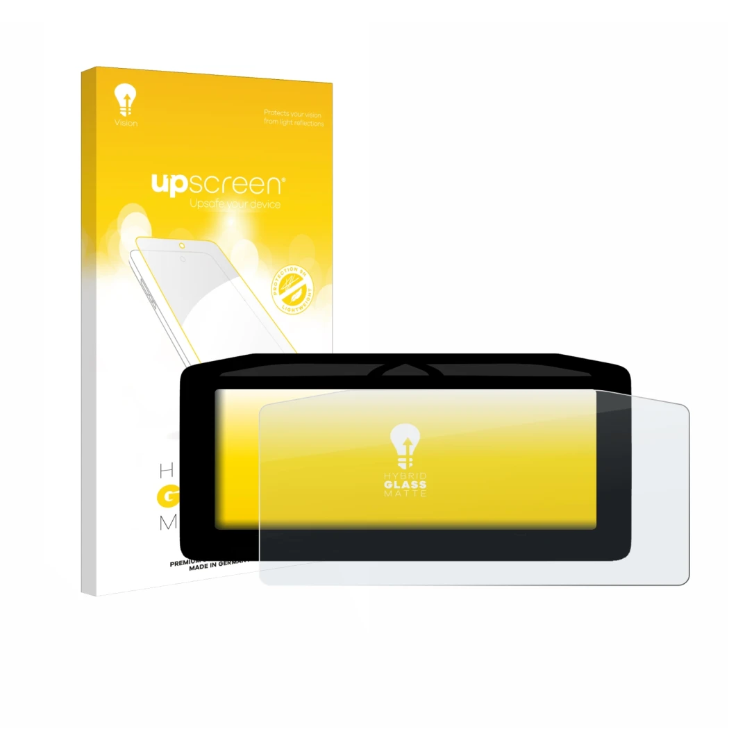 Vorderseite einer Produktverpackung mit dem Markenlogo upscreen. Daneben ist das Gerät Ducati Panigale V4 2025 mit dem zugehör