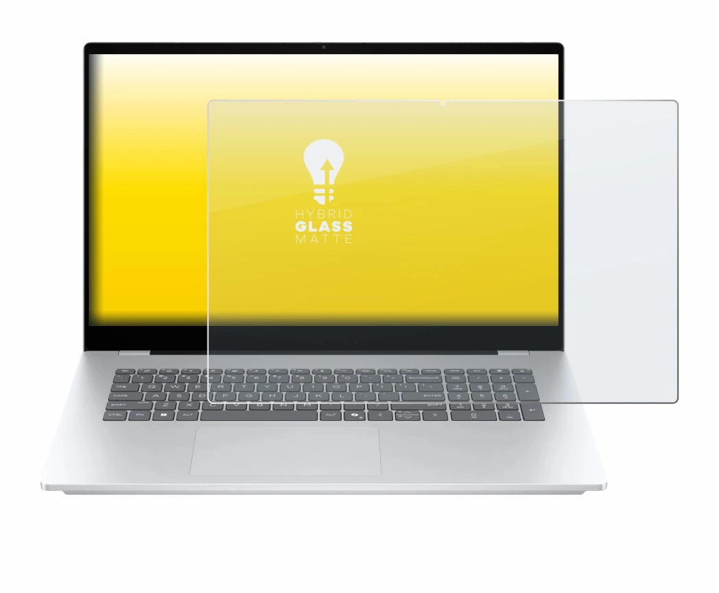 Abbildung des Geräts HP OmniBook 7 17-dc mit einer Vielzahl des Displayschutzes.