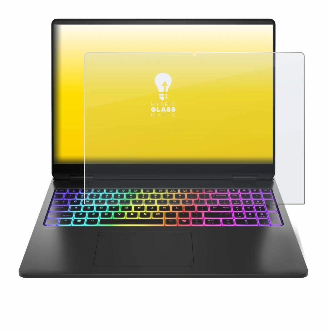 Abbildung des Geräts HP Omen Max 16 mit einer Vielzahl des Displayschutzes.