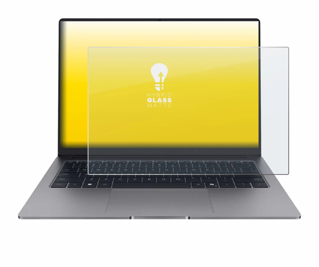 Abbildung des Geräts Honor MagicBook X14 Plus 2025 mit einer Vielzahl des Displayschutzes.