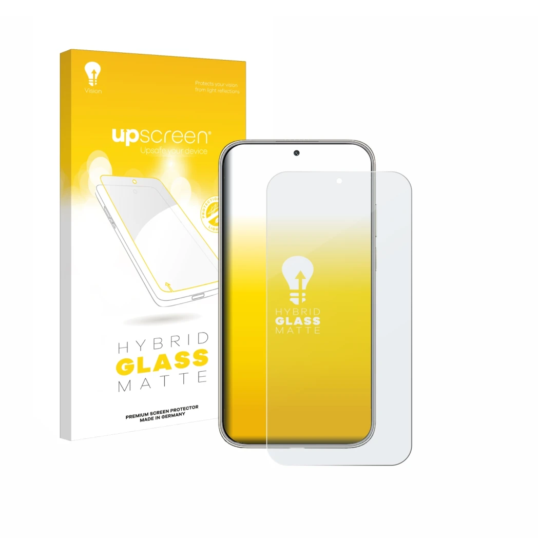 Vorderseite einer Produktverpackung mit dem Markenlogo upscreen. Daneben ist das Gerät Huawei Mate 70 Air mit dem zugehörigen 