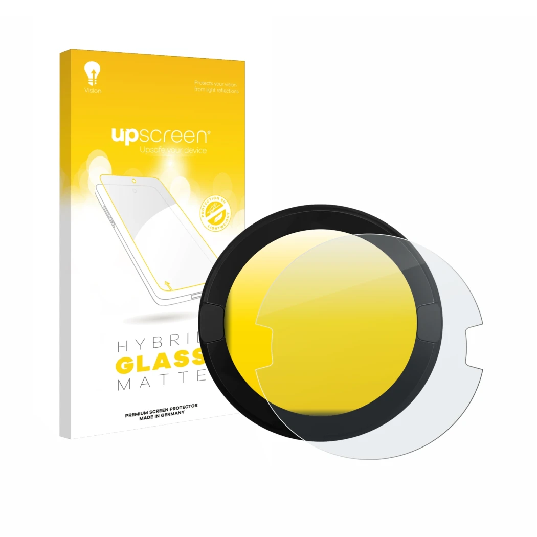 Vorderseite einer Produktverpackung mit dem Markenlogo upscreen. Daneben ist das Gerät OOONO P-DISC NO2 mit dem zugehörigen Di