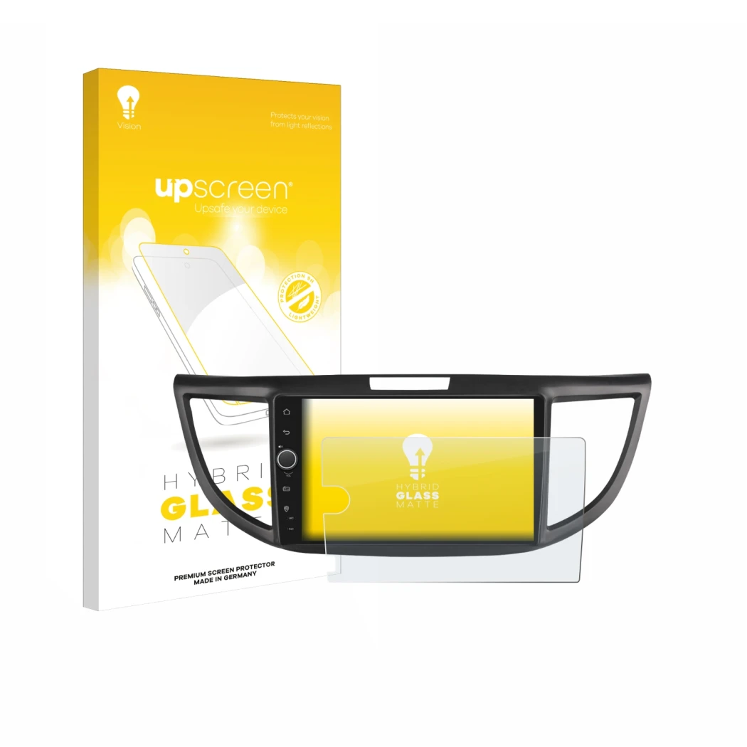 Vorderseite einer Produktverpackung mit dem Markenlogo upscreen. Daneben ist das Gerät Joying Car Radio 9