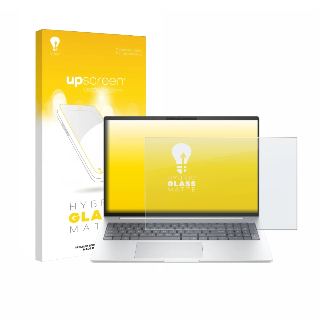 Vorderseite einer Produktverpackung mit dem Markenlogo upscreen. Daneben ist das Gerät HP EliteBook 8 G1i 16